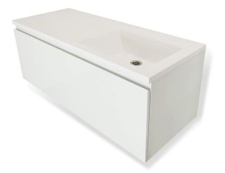 Подвесная тумба с раковиной Эстет Dallas Luxe ФР-00009679 П 105см длинный ящик белый